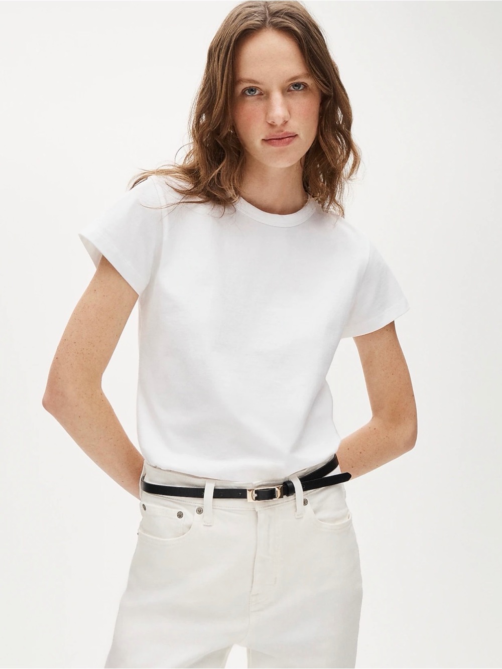 J. Crew White Boyfriend jersey classic-fit T-shirt • size medium • NWT • CS304